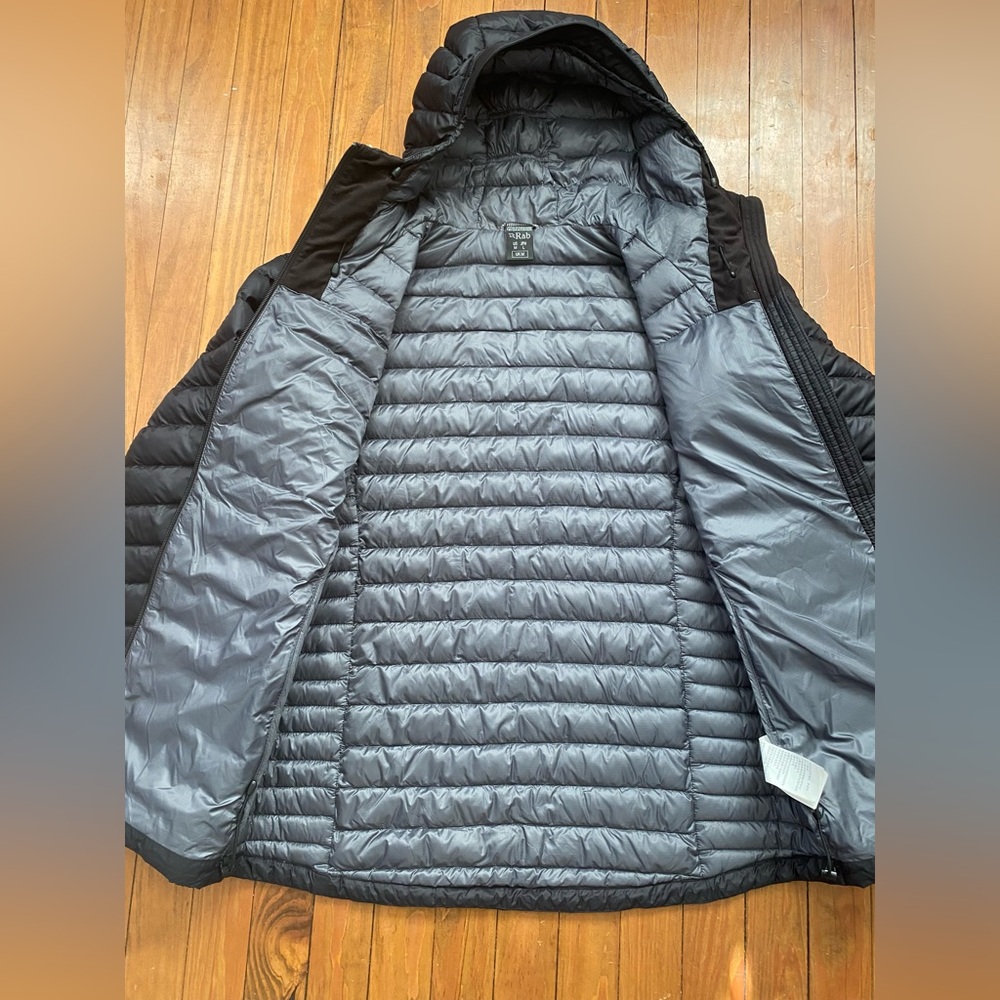 Rab Mens Microlight Alpine Down Hooded Jacket Medium Black - Picture 6 of 10